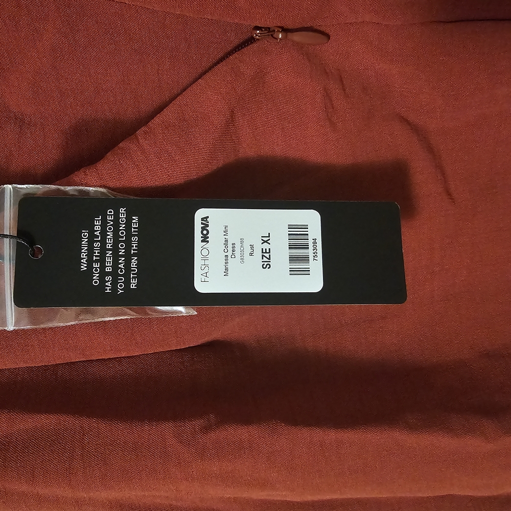 Rust Red Draped Dress - Picture 3 of 3